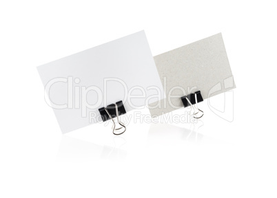 Two blank business card