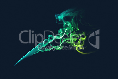 Abstract green and blue smoke