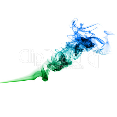 Green and blue smoke