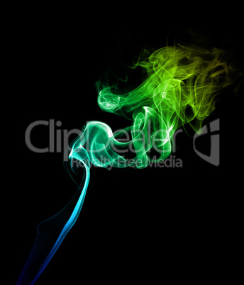 Green smoke on dark