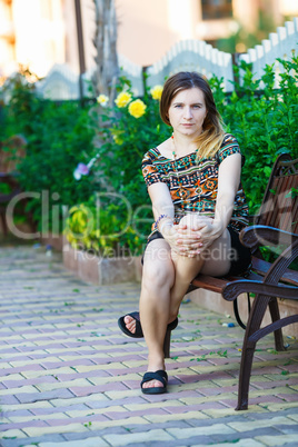 Woman sitting on bench