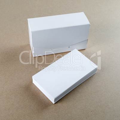 Business cards and a box for them