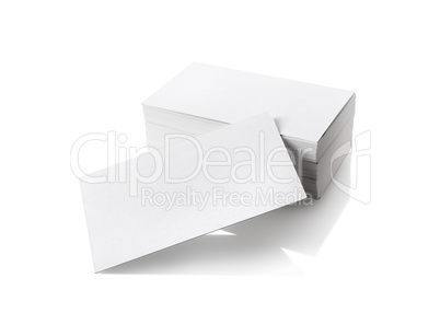 Business cards on white