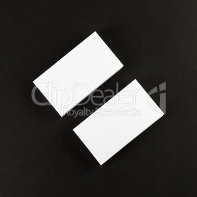 Business cards on black