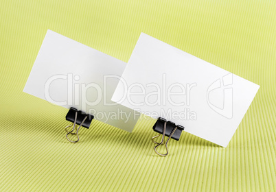 Two blank business card