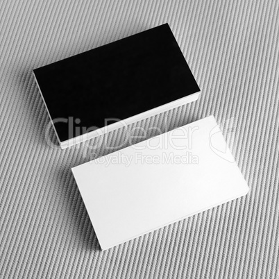 Blank black and white business cards