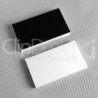 Blank black and white business cards