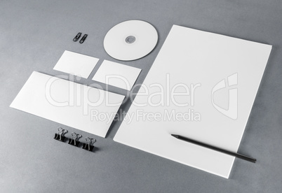 Blank stationery on gray