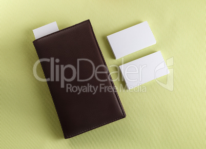 Notepad with business cards