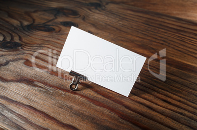 Blank white business card