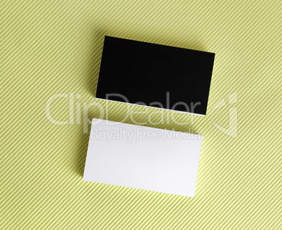 Blank black and white business cards