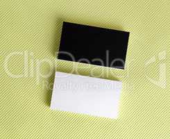 Blank black and white business cards