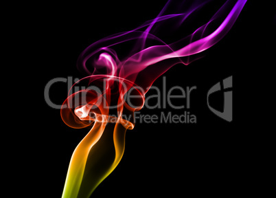 Bright colored smoke on dark