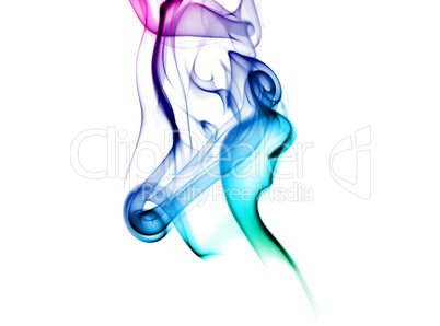 Colorful smoke on white