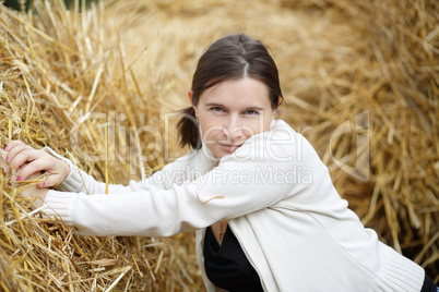 Woman and straw