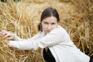 Woman and straw