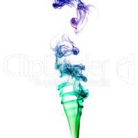 Abstract colored smoke on white