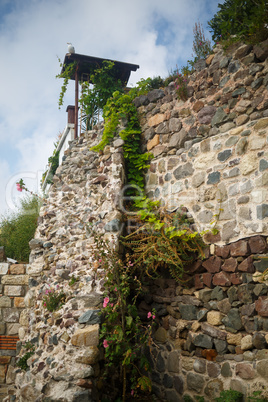 High stone wall