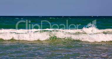 Sea wave with foam and spray