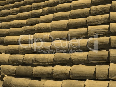 Roof tiles sepia