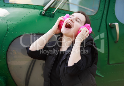 Woman enjoying music