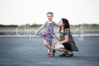 Mother with daughter