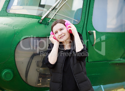 Woman in headphones