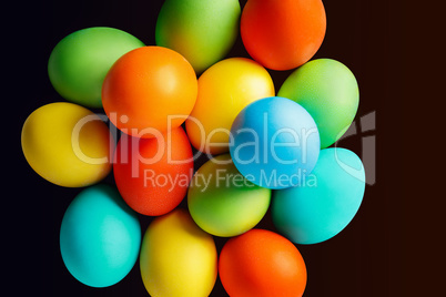 Bright colored Easter eggs