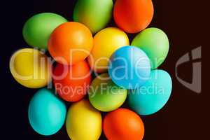 Bright colored Easter eggs