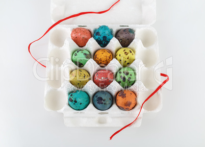 Colored quail eggs