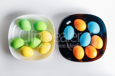 Plates with Easter eggs