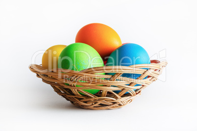 Easter eggs and basket