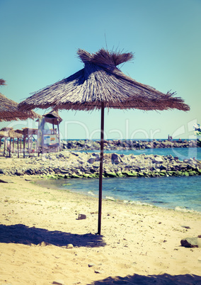 Beach straw umbrella