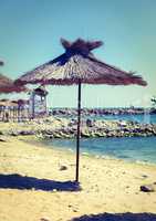 Beach straw umbrella