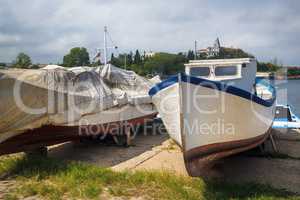 Boats on the shore