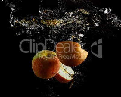 Apples in water