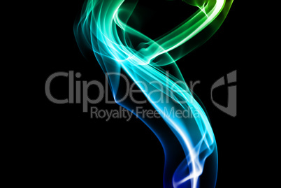 Abstract green and blue smoke
