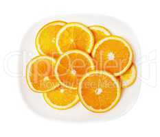 Orange on a white plate