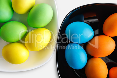 Easter eggs, top view