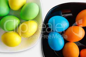 Easter eggs, top view