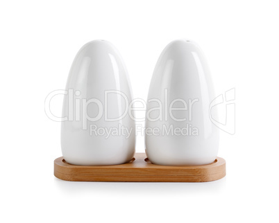 White salt and pepper shakers