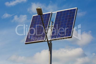 Lamppost with solar panels