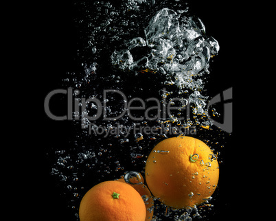 Oranges in water