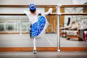 Little girl ballerina practicing