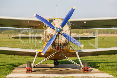 Airplane with propeller