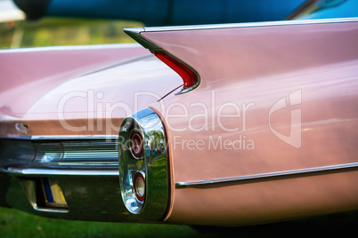 Close-up of pink car