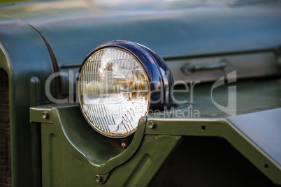 Headlight of military car
