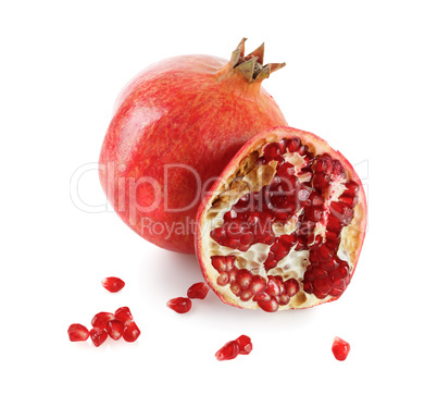 Pomegranate on a white background