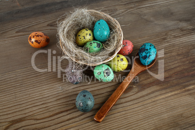 Easter eggs on the table