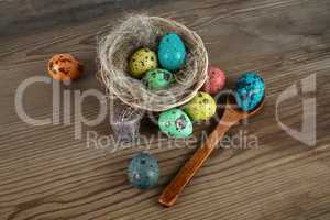 Easter eggs on the table